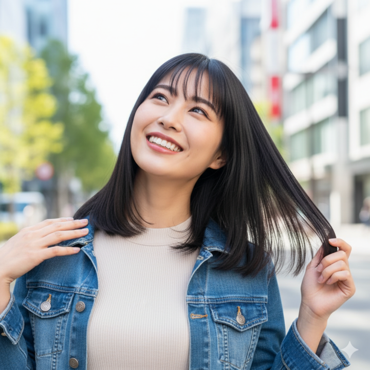 切りっぱなしボブを楽しみたい！縮毛矯正でノーストレスの画像