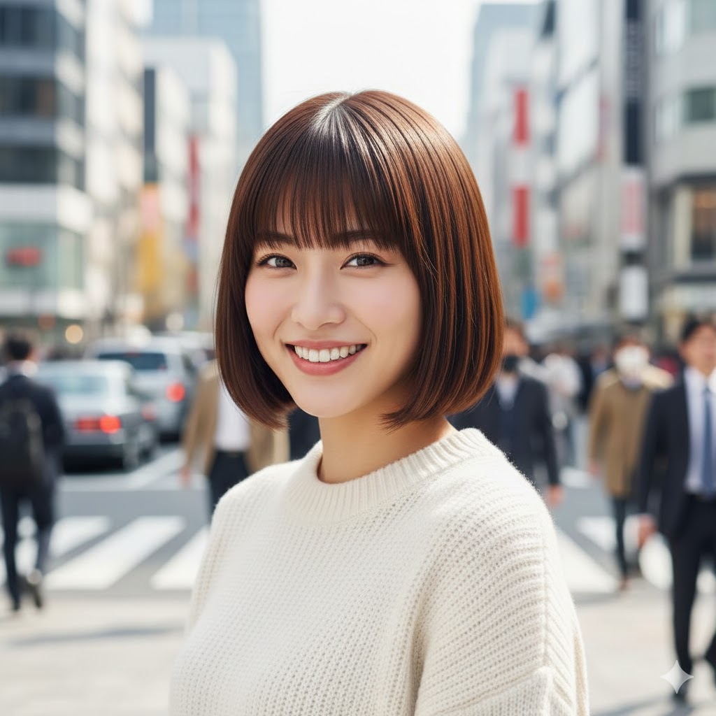 切りっぱなしボブを楽しみたい！縮毛矯正でノーストレス