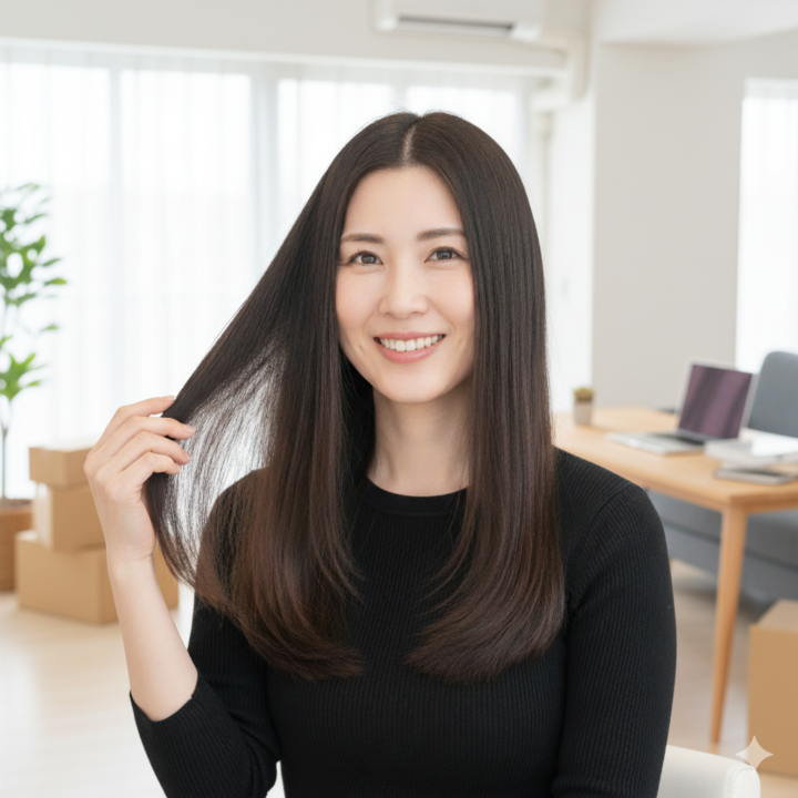 本町アボカドヘアーのオーダーメイド縮毛矯正で髪質改善！新生活は時短で褒められ髪の画像