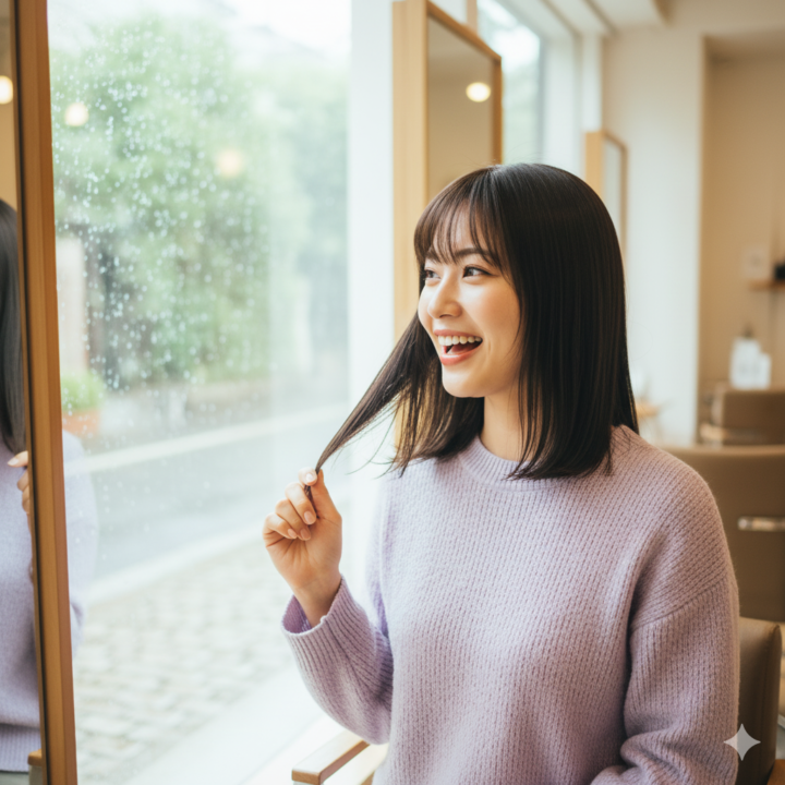 細毛・軟毛さん、梅雨こそチャンス！本町アボカドヘアーの縮毛矯正でボサボサアホ毛から解放、乾かすだけでキマる、扱いやすい髪へ。の画像