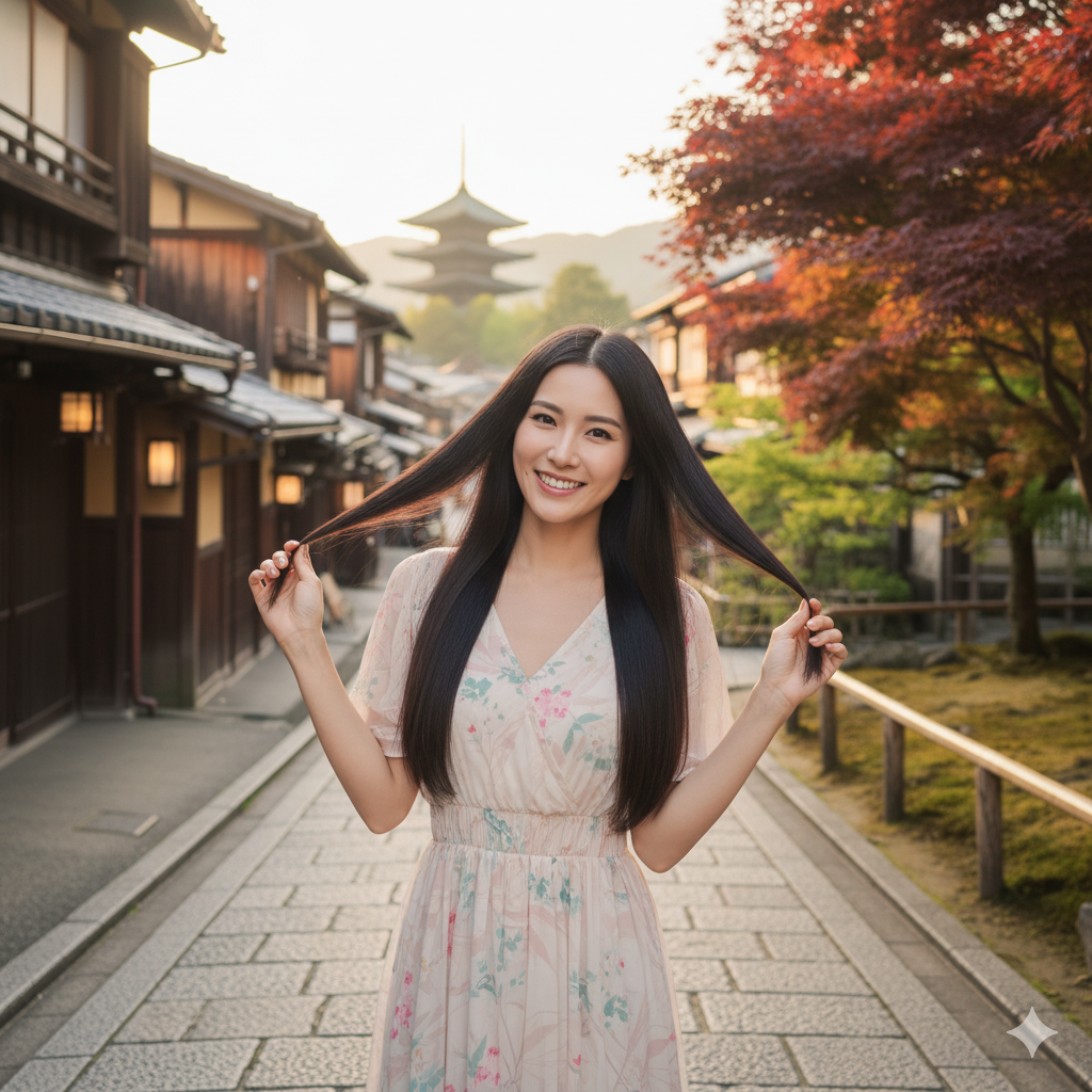 旅先での写真写りを格上げ！本町アボカドヘアーの縮毛矯正で、楽して美しい自分でいられます！